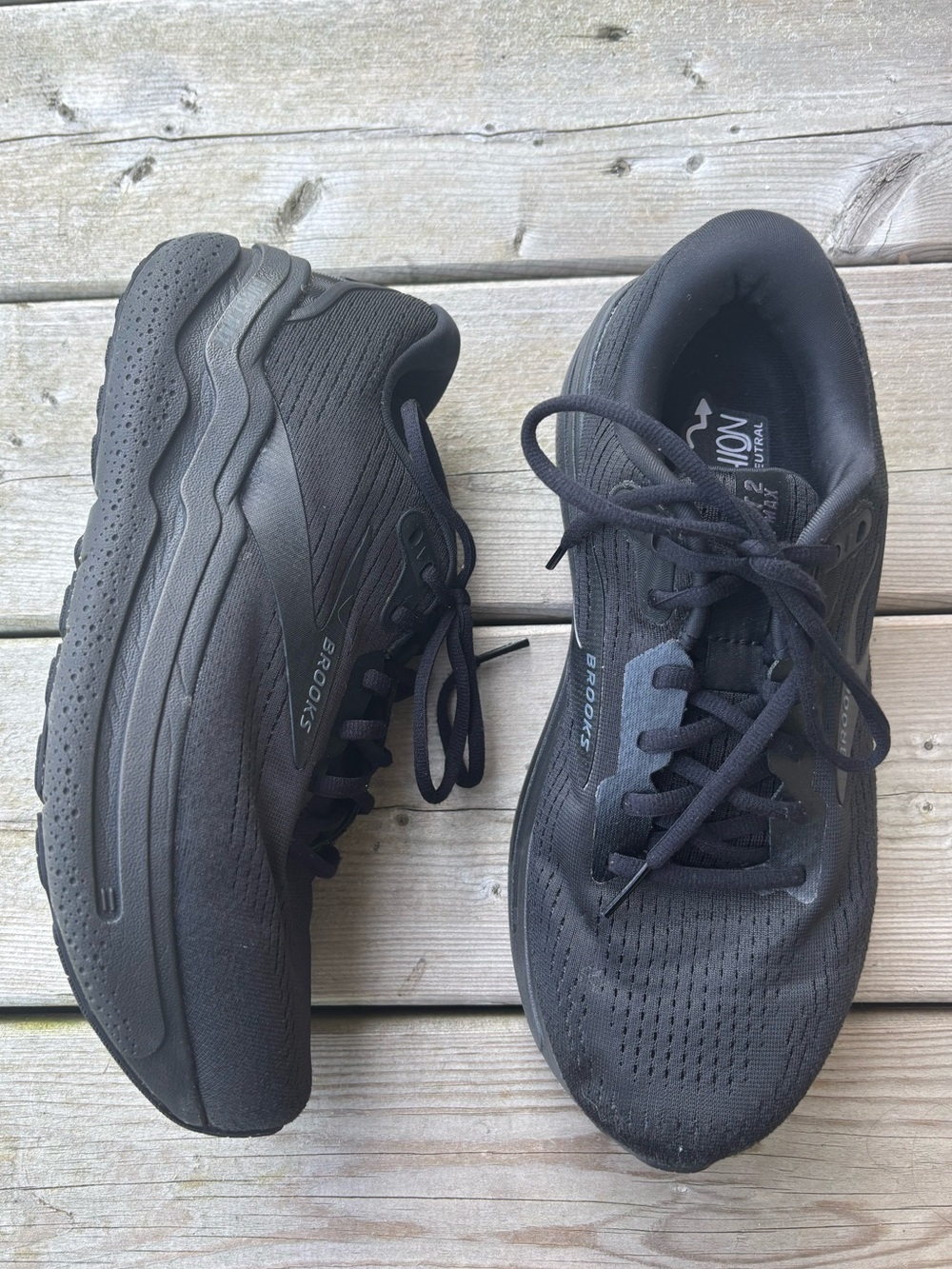Women's 9.5 Brooks Ghost Max 2 EXTRA WIDE Black Running Shoes Runners Sneakers